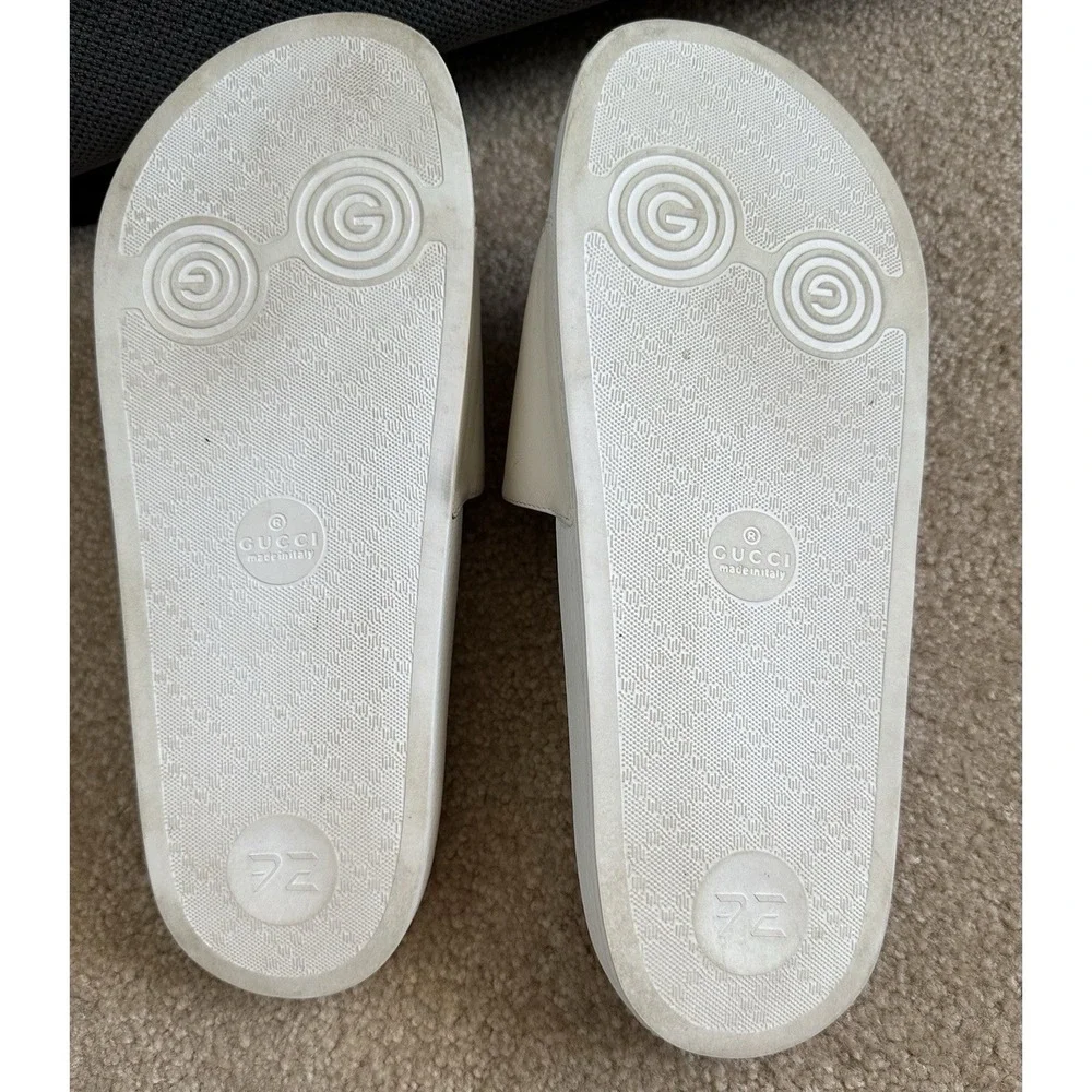 Gucci‎ Pursuit Slides Hawaii Men's UK 9 US 9.5 White Graphic Leather Upper Retro